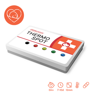 ThermoSpot Stick-On Reusable Newborn Thermoindicators (25 per tin) - Maternova Inc.